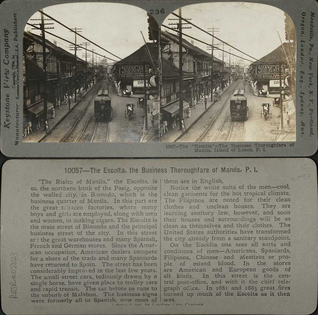 The “ï¿½scalta” [Escolta] – The Business Thoroughfare of Manila, Island of Luzon, P. I.